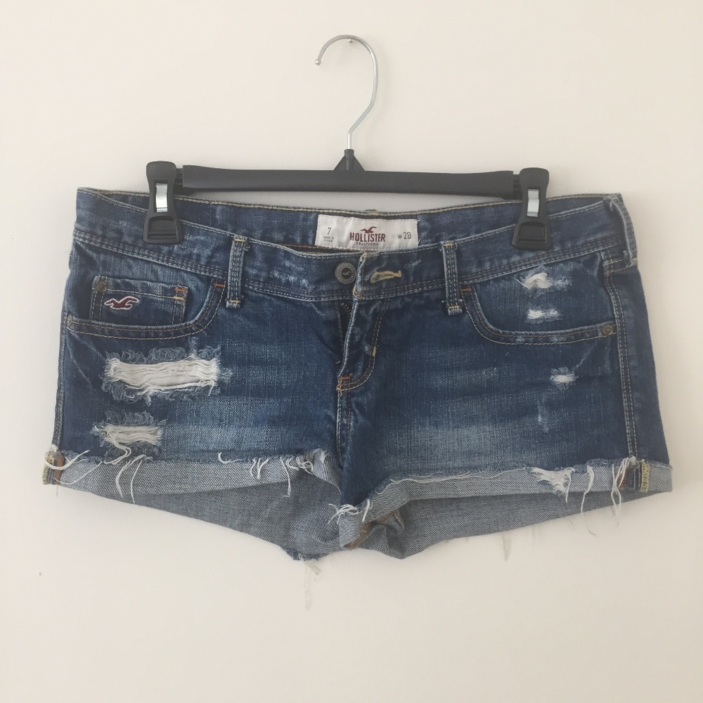 Cuffed Distressed Jean Shorts - Hollister